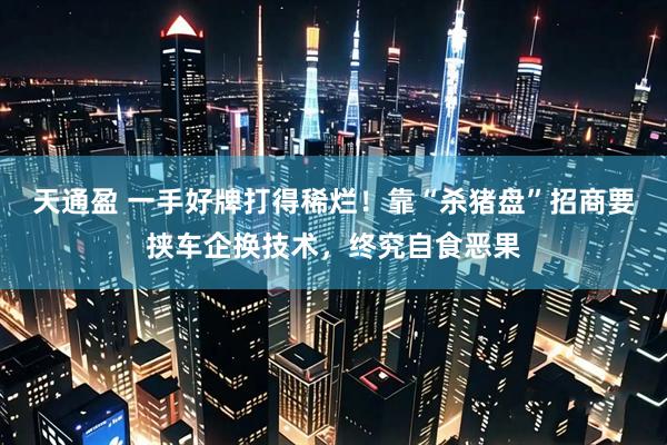 天通盈 一手好牌打得稀烂！靠“杀猪盘”招商要挟车企换技术，终究自食恶果